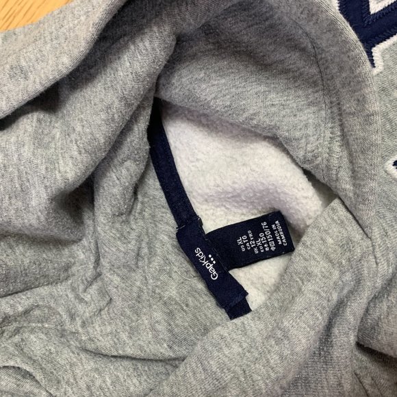 Gap Kids Grey Blue XL Hoodie Hooded Sweater Sweatshirt Long Sleeve - Picture 4 of 6